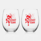Grammy Claus Grappig Wijnglas Zonder Voet (Achterkant)