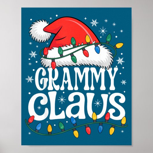 Grammy Claus Grappige Kerstmis Kerst Oma Vakantie  Poster (Voorkant)