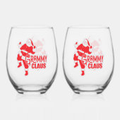 Grammy Claus Humorous  Wijnglas Zonder Voet (Achterkant)