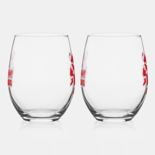 Grammy Claus Humorous Wijnglas Zonder Voet (Links)