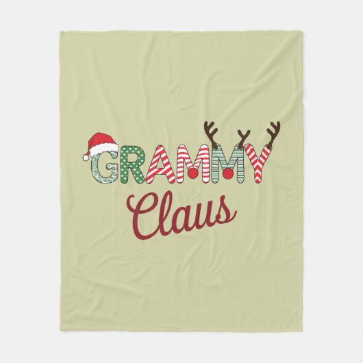 Grammy Claus Kerst Oma Gift Xmas Fleece Deken (Voorkant)