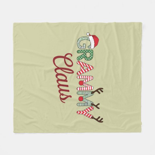 Grammy Claus Kerst Oma Gift Xmas Fleece Deken (Voorkant (Horizontaal))