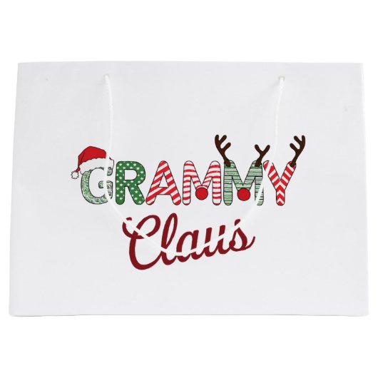 Grammy Claus Kerst Oma Gift Xmas Groot Cadeauzakje (Voorkant)