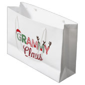Grammy Claus Kerst Oma Gift Xmas Groot Cadeauzakje (Voorkant Gekanteld)