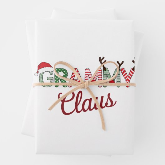 Grammy Claus Kerst Oma Gift Xmas Inpakpapier Vel (In situ)