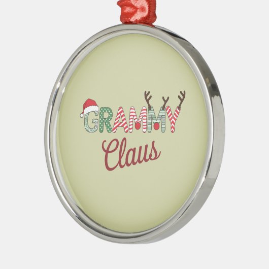 Grammy Claus Kerst Oma Gift Xmas Metalen Ornament (Links)