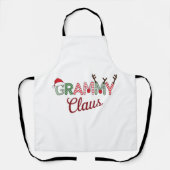 Grammy Claus Kerst Oma Gift Xmas Schort (Voorkant)
