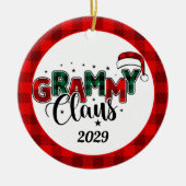 Grammy Claus kerstfoto's geplakt Keramisch Ornament (Voorkant)