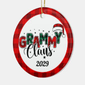 Grammy Claus kerstfoto's geplakt Keramisch Ornament (Links)