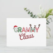 Grammy Claus Kerstmis Oma Cadeau Xmas  Feestdagenkaart (Staand voorkant)