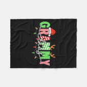 Grammy Claus Xmas Christmas Lights Pajama Family M Fleece Deken (Voorkant (Horizontaal))