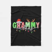 Grammy Claus Xmas Christmas Lights Pajama Family M Fleece Deken (Voorkant)