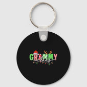 Grammy Claus Xmas Christmas Lights Pajama Family M Sleutelhanger (Voorkant)