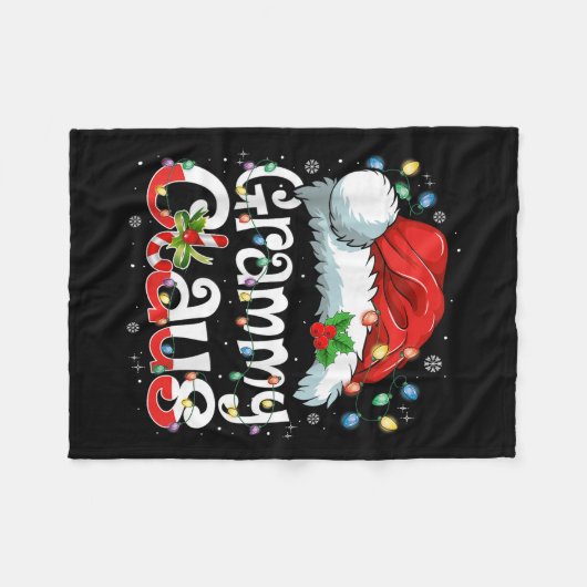 Grammy Claus Xmas Santa Matching Family Christmas Fleece Deken (Voorkant (Horizontaal))