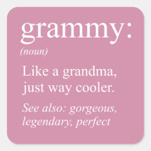 Grammy Definition, oma, Nana Gift Button Vierkante Sticker