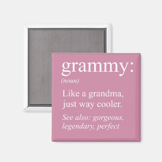 Grammy Definition, oma, Nana Gift Magneet (Voorkant / Achterkant)