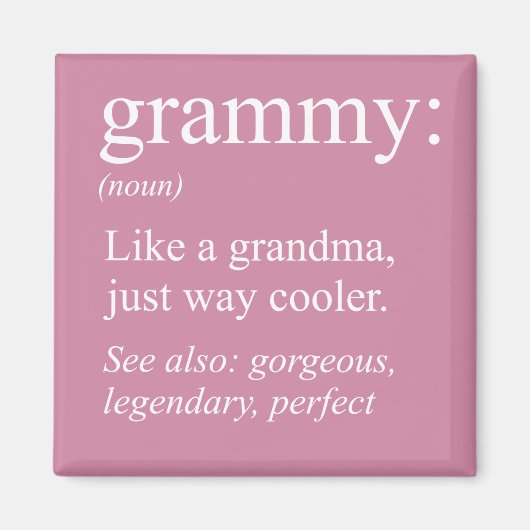Grammy Definition, oma, Nana Gift Magneet (Voorkant)