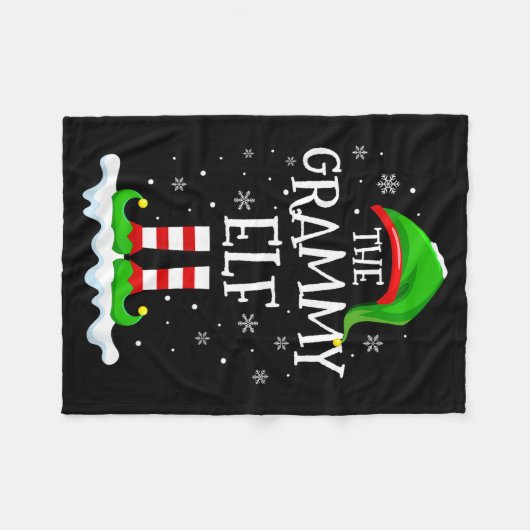 Grammy Elf Squad Xmas Family Matching Group Christ Fleece Deken (Voorkant (Horizontaal))