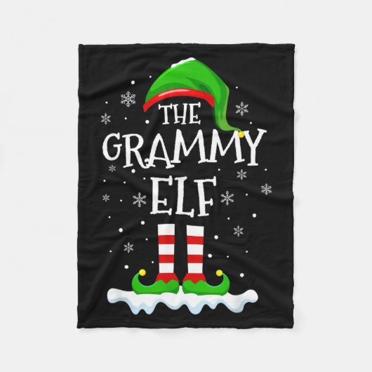 Grammy Elf Squad Xmas Family Matching Group Christ Fleece Deken (Voorkant)