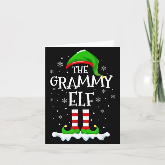 Grammy Elf Squad Xmas Family Matching Group Christ Kaart (Voorkant)