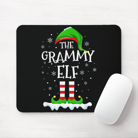 Grammy Elf Squad Xmas Family Matching Group Christ Muismat (Met muis)