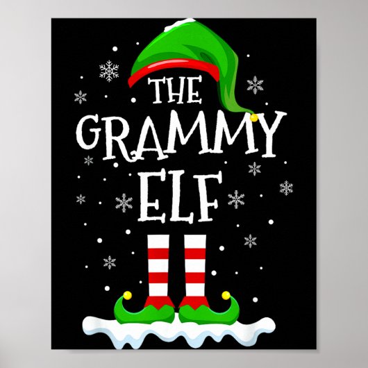 Grammy Elf Squad Xmas Family Matching Group Christ Poster (Voorkant)