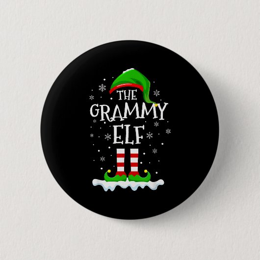 Grammy Elf Squad Xmas Family Matching Group Christ Ronde Button 5,7 Cm (Voorkant)