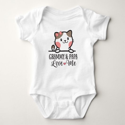 Grammy en Papa Love Me kleindochter Kitten Romper (Voorkant)