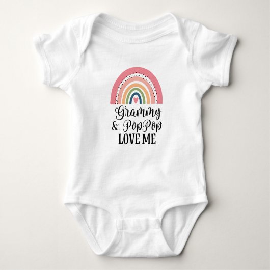 Grammy en PopPop Love me rainbow Romper (Voorkant)