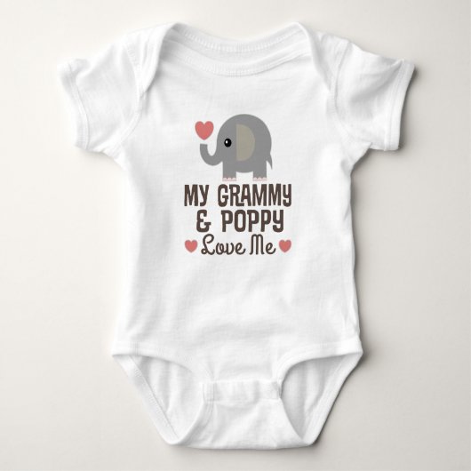 Grammy en Poppy Love Me olifant Romper (Voorkant)