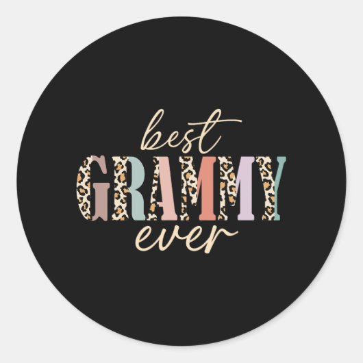 Grammy Ever Leopard Oma Moederdag Ronde Sticker (Voorkant)