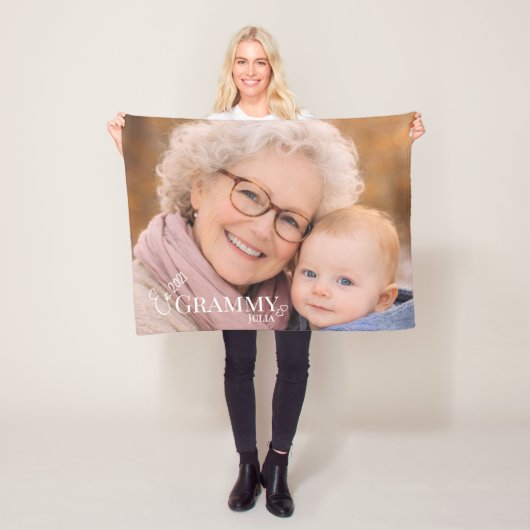 Grammy Foto Opgerichte Jaar Modern Hart Fleece Deken (In situ)