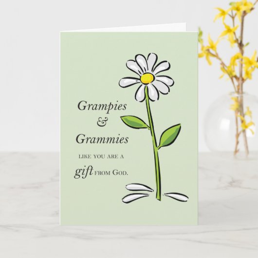 Grammy Gift van God Daisy Religious Gr Kaart (Gele Bloem)