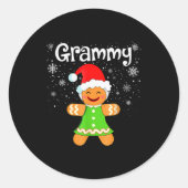 Grammy Gingerbread Family Matching Christmas Women Ronde Sticker (Voorkant)