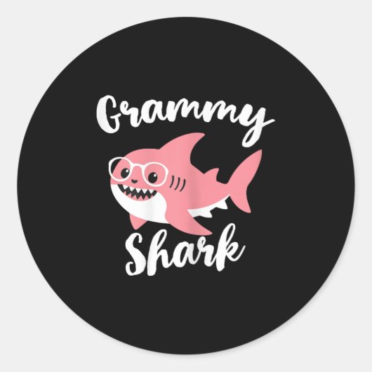 Grammy Haai Moederdag Oma Grappig  Ronde Sticker (Voorkant)