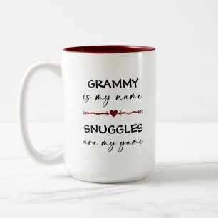Grammy is mijn naam Snuggles is mijn Game Photo Gi Tweekleurige Koffiemok