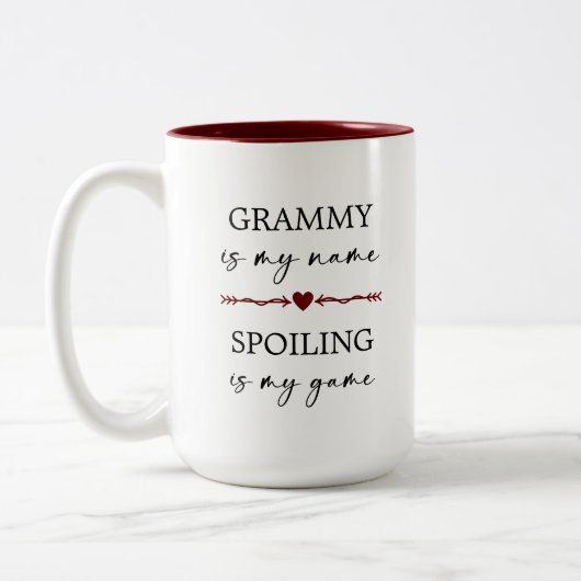 Grammy is m'n naam Spoiling. Tweekleurige Koffiemok (Links)