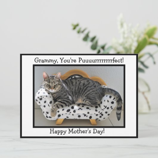 Grammy, je bent perfect! Tiger Cat Moederdag Feestdagenkaart (Staand voorkant)