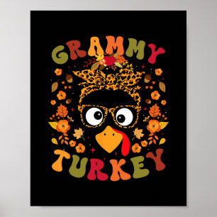 Grammy Kalkoen Grappige Herfst Thanksgiving Famili Poster