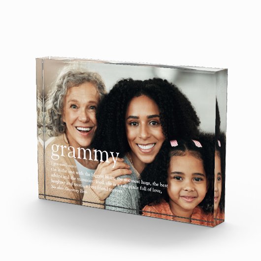 Grammy Modern Fun Quote Definitie Oma Gift Fotoblokken (Rechts)