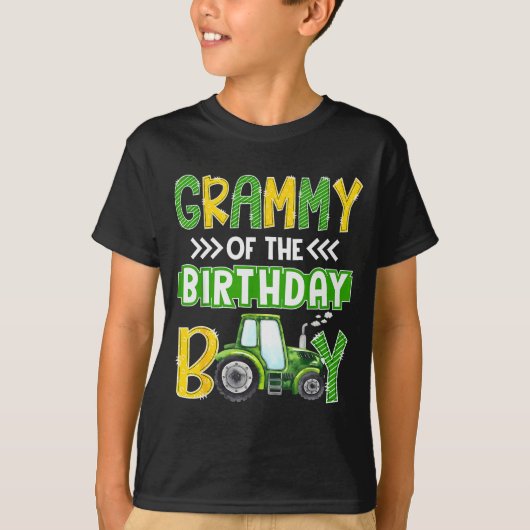Grammy Of The Birthday Boy Tractors Farm Trucks Fa T-shirt (Voorkant)