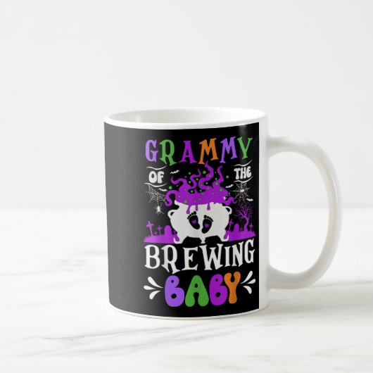Grammy Of The Brewing Baby Grandma To Be Halloween Koffiemok (Rechts)