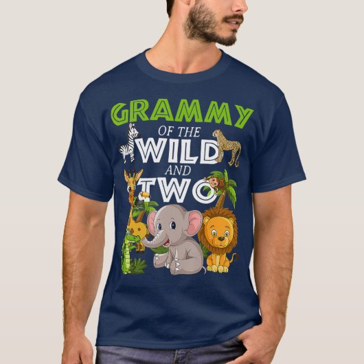 Grammy of the Wild Two Zoo Birthday Safari T-shirt (Voorkant)