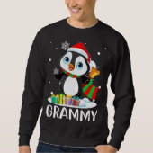Grammy Penguins Santa Hat Funny kerstmatch Trui (Voorkant)