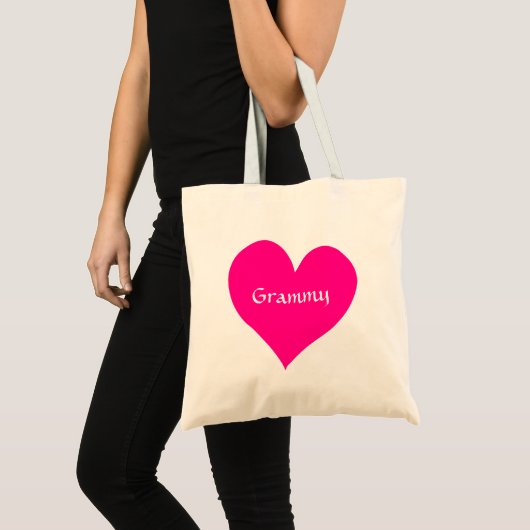 Grammy Pink Heart Tote Bag (Voorkant (product))