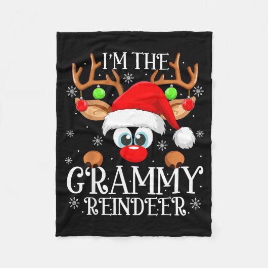Grammy Reindeer Christmas Family Matching Group Fu Fleece Deken (Voorkant)
