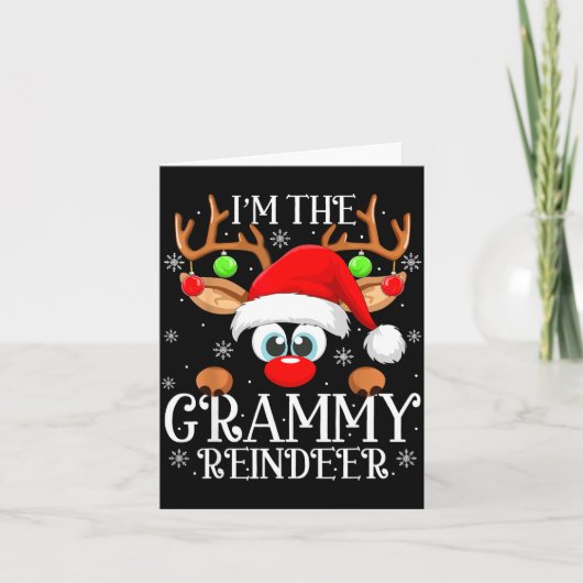 Grammy Reindeer Christmas Family Matching Group Fu Kaart (Voorkant)