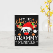 Grammy Reindeer Christmas Family Matching Group Fu Kaart (Gele Bloem)
