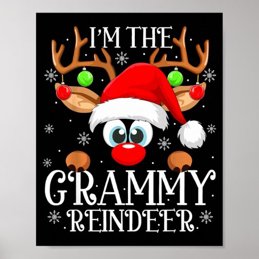 Grammy Reindeer Christmas Family Matching Group Fu Poster (Voorkant)