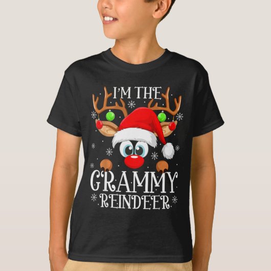 Grammy Reindeer Christmas Family Matching Group Fu T-shirt (Voorkant)